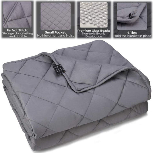 Mooka Weighted Blanket Twin Size with Premium Glass Beads