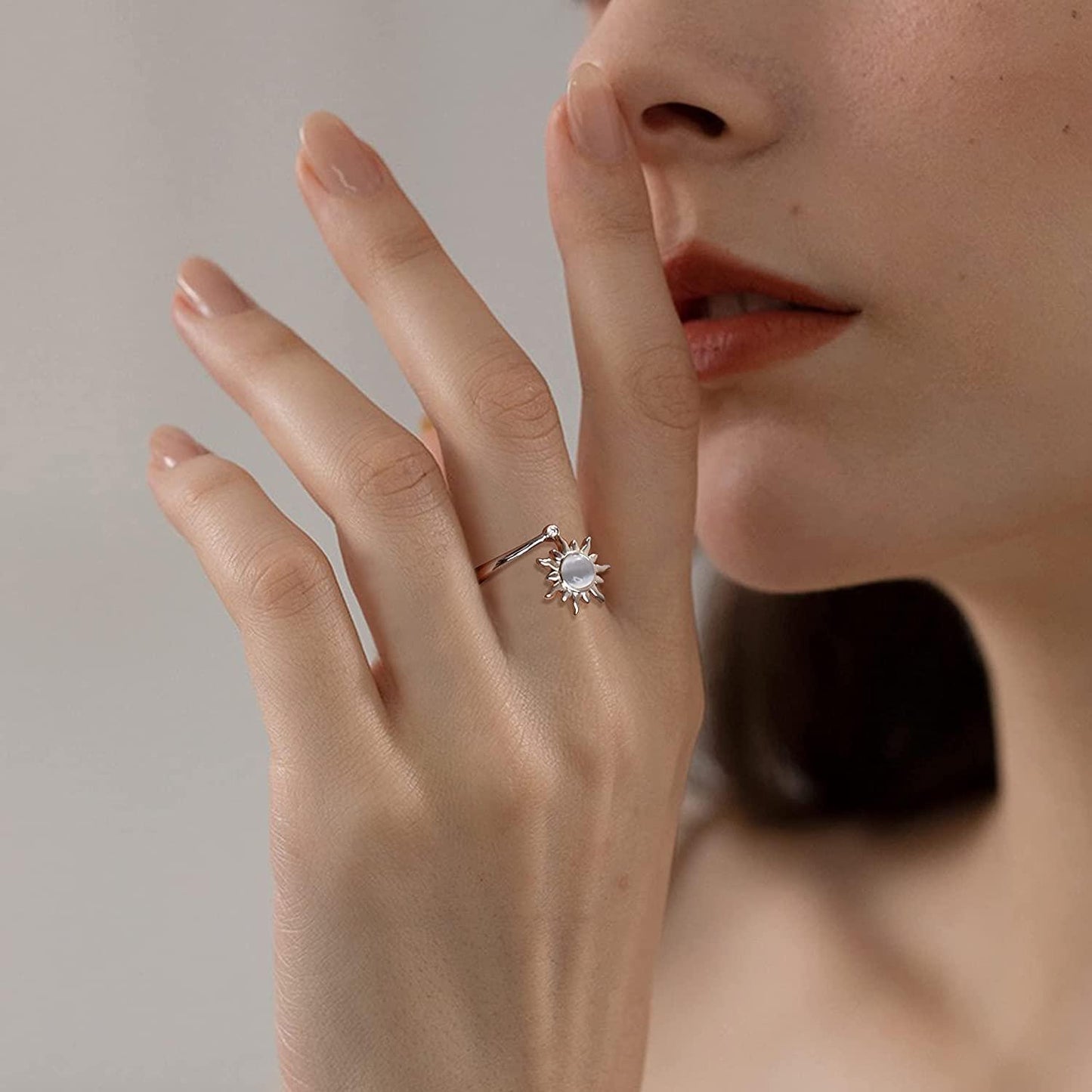 Sterling Silver Fidget Anxiety Ring for Women
