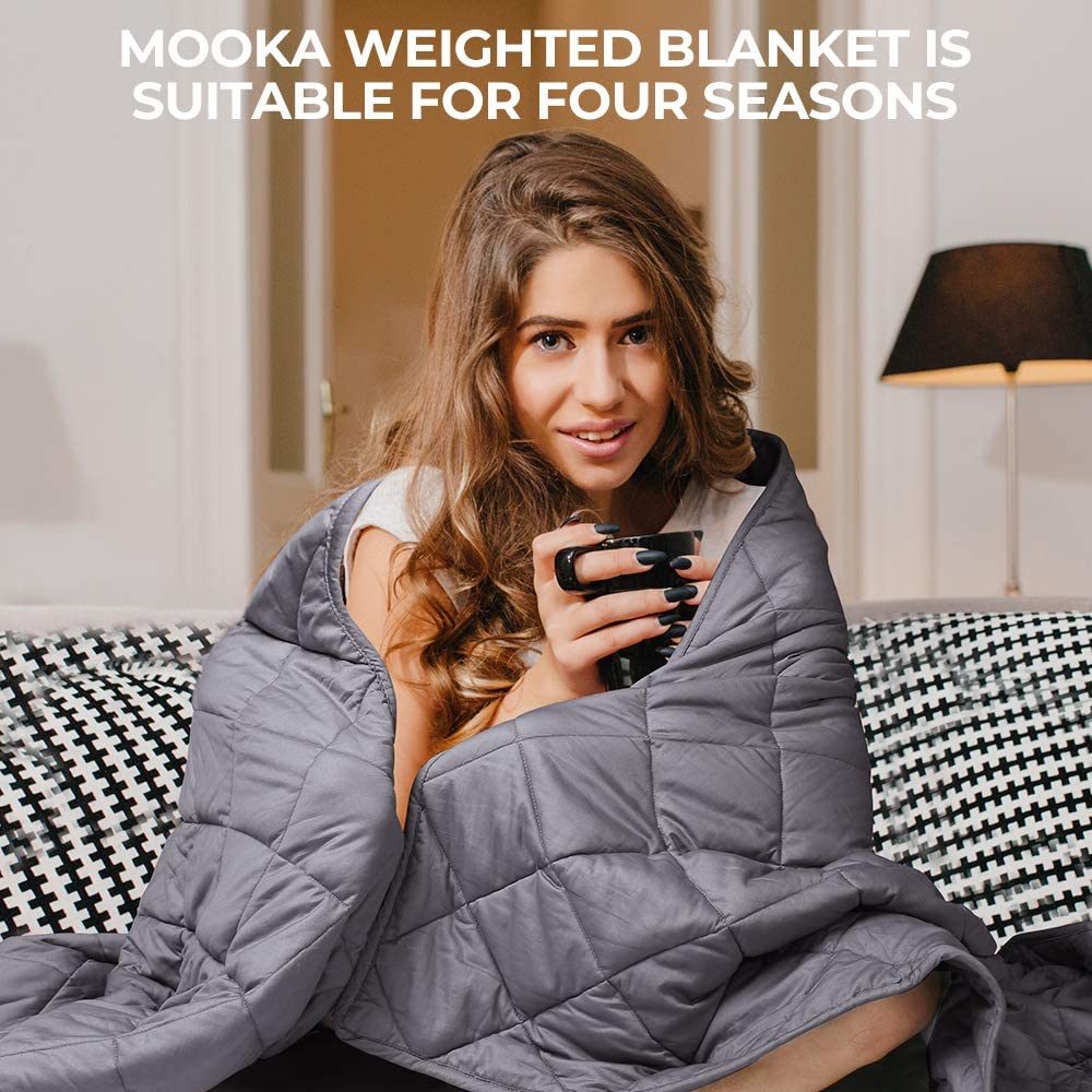 Mooka Weighted Blanket Twin Size with Premium Glass Beads