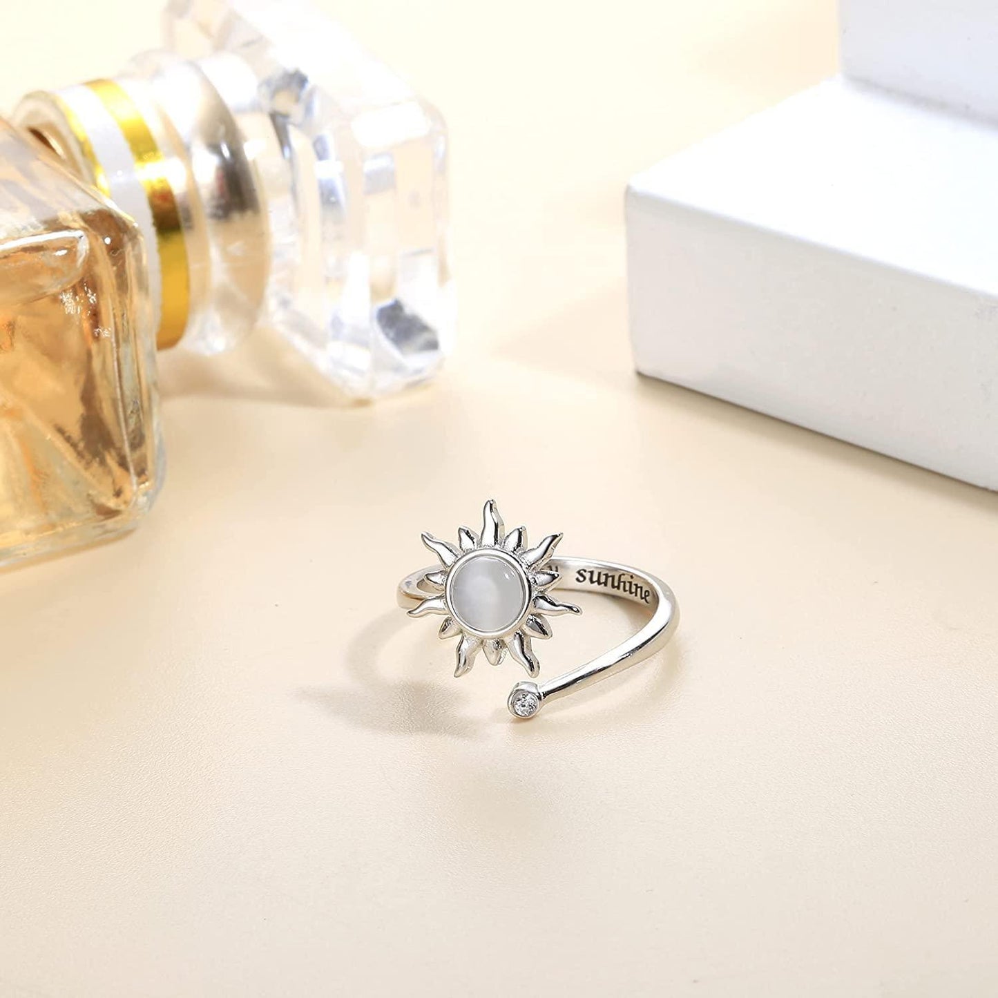 Sterling Silver Fidget Anxiety Ring for Women
